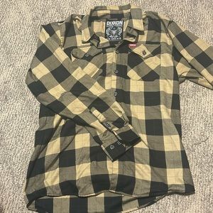 Dixxon Men’s Large Flannel Sweatshirt tan/black, never worn